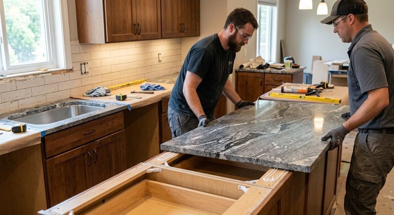 Granite Slab Installation in Lake County, IL