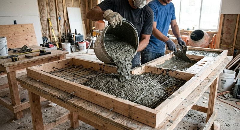 Concrete Countertop Pouring in Santa Rosa, CA